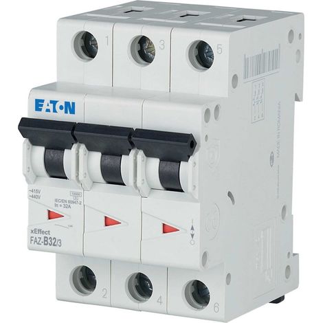 Interruptor automático de sobrecorriente serie 15 kA de 3 polos FAZ-B32/3