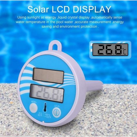 Solar-Poolthermometer, Schwimmbadthermometer, schwimmendes Poolthermometer mit Seil, stoßfest für alle Schwimmbäder, Whirlpools, Aquarien und Teiche (1/4)