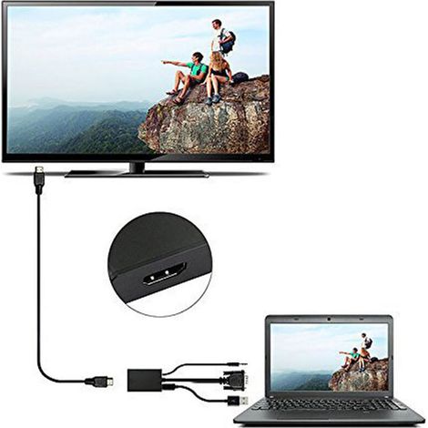 Adaptateur VGA HDMI 1080P 60Hz avec Prise Audio 3.5mm pour PC, Laptop, TV et Moniteur (1/5)