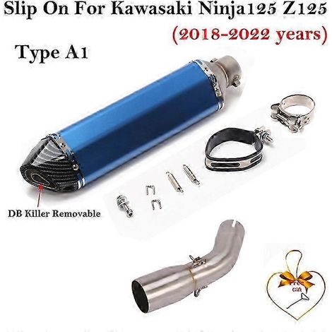 Sistema De Escape Para Motocicleta, Silenciador De Tubo De Enlace Medio Modificado Para Kawasaki Ninja125 Z125 Ninja 125 2018 - 2022( Type A1) (1/5)