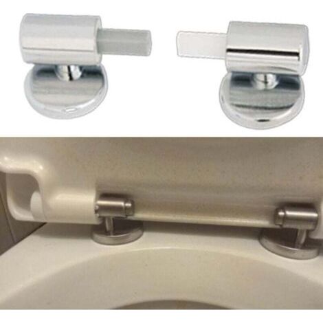 FENOPLASTICALot de 2 Kit de Fixation pour abattant WC Traditionnel et Contemporain avec charnières à Fermeture Douce à dégagement Rapide, Charnières de Fixation (1/4)