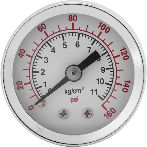 Manomètre, manomètre pour eau, huile, 0-160PSI 1/8" NPT Manomètre de pression pour Eau Liquide Carburant Huile Air, Manomètre de haute précision (1/4)