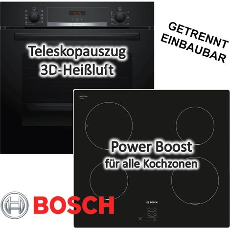 HERDSET Bosch Backofen Teleskopauszug + Induktionskochfeld autark 60 cm NEU
