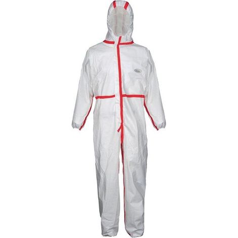 Combinaison de protection haute visibilité taille L – Capuche 3 parties – Élastiques aux bras, jambes et taille – Coutures recouvertes – Coverstar (1/6)