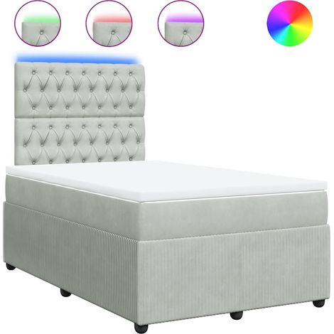 Maison Exclusive - Giroletto a Molle con Materasso Grigio Chiaro 120x190cm Velluto (1/5)