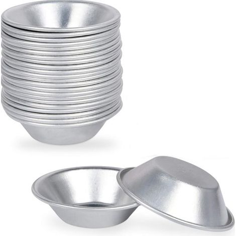 Eierkuchenformen 25 Stück Backformen Mini Quicheform Backform zum Backen/für Restaurants/zur Zubereitung von Eierkuchen/Pudding Silber Antihaftbe (1/2)