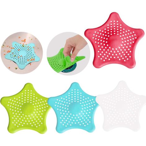 Juego de 4 tapones de desagüe para bañera, ducha, cocina, fregadero, filtro de pelo