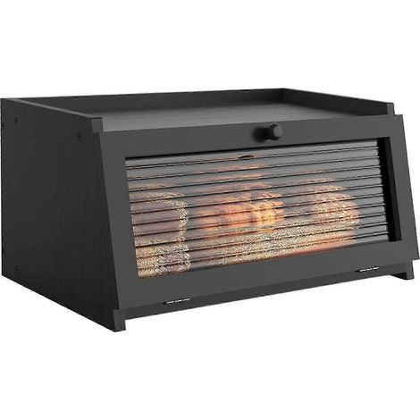 Boîte à pain grande capacité avec fenêtre en verre transparent, style ferme, idéale pour un rangement efficace et multicolore. (1/5)
