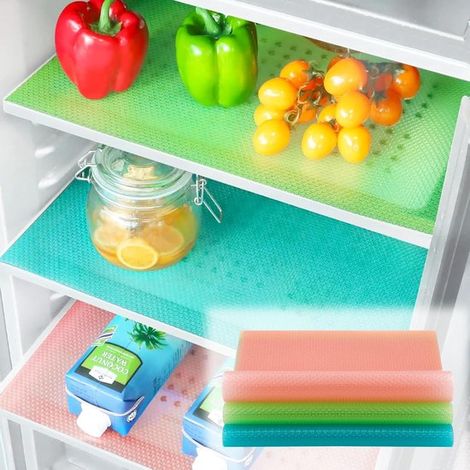 Abwaschbare Kühlschrankmatten in 3 verschiedenen Farben, Kühlschrankregalblöcke, 3 Stück (1/4)