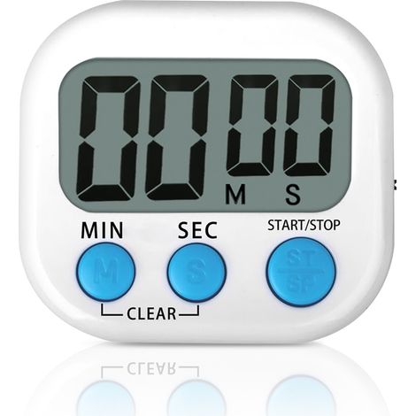 Minuterie De Cuisine - Affichage Numérique LCD - Dos Magnétique Et Support Pliant - Sonnerie Forte - Plage De Minuterie Jusqu'à 99:59 - Alimenté Par Pile AAA - 1 Pièce (1/5)