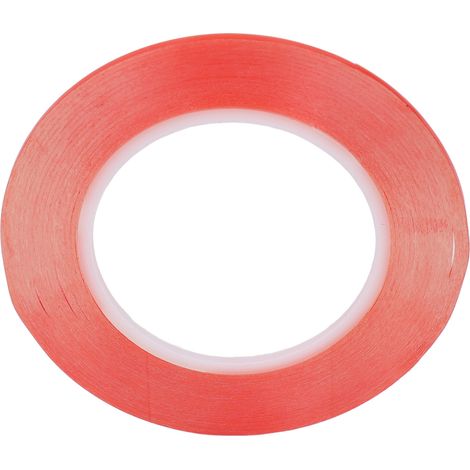 Adhésif double face rouge PET, amovible, 10 mm (1/5)