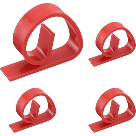 Set mit 4 Tischdeckenklammern aus Kunststoff – 4,6 x 3,5 cm – Für Zuhause, Partys, Picknicks, Hochzeiten, Camping, Esstische, rot (1/5)