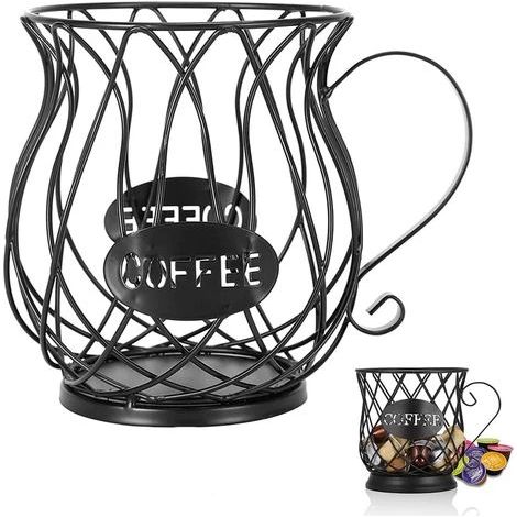 Organisateur de capsules de café, noir, pour plan de travail de cuisine, bar à café, bureau ou hôtel.-AquaForge (1/5)