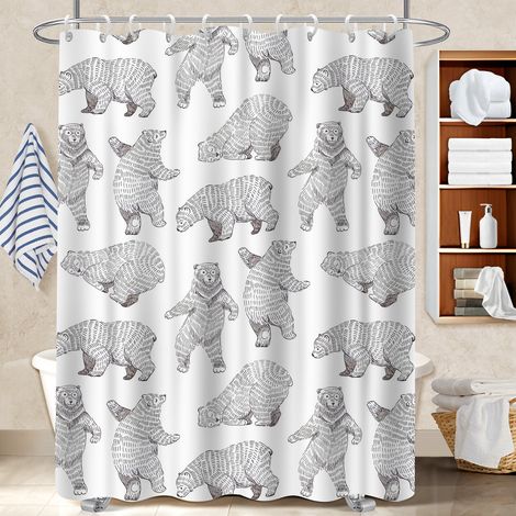 Rideau de douche imperméable en polyester 180x180 infroissable bâche polyester douche pour campin (1/5)
