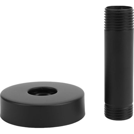 Bras de douche de plafond de 3 pouces, en acier inoxydable, droit, 14 NPT, 1/2 pouce, pour pommeau de douche standard, noir. (1/5)