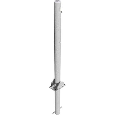 Schake Absperrpfosten umlegbar zum Einbetonieren aus Stahlrohr verzinkt Ø60x2,5mm mit Profilzylinderschloss und Stahlkappe 900mm Überflur (1/2)