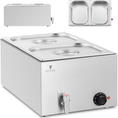 Bain-Marie Elektrowärmer mit Zapfhahn 2 x GN 1/2 600 W (1/5)