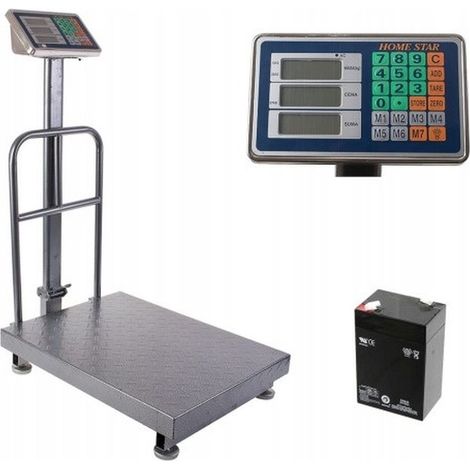 Balanza de almacén de 150 kg con respaldo para bolsas de la compra de 30x40 cm. Incluye batería LCD de 10 g. (1/5)