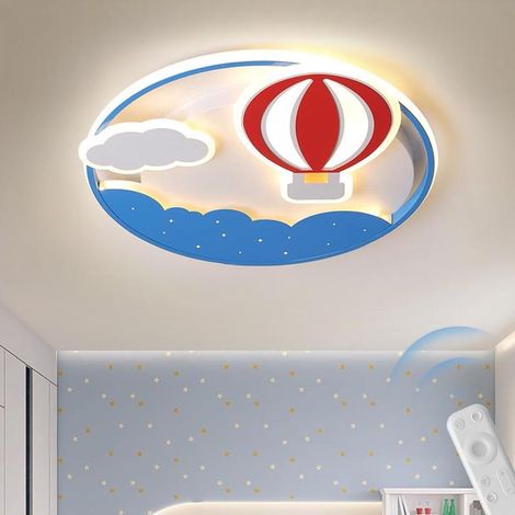 Round cartoon LED ceiling light for children's room, dimmable with remote control (1/4)