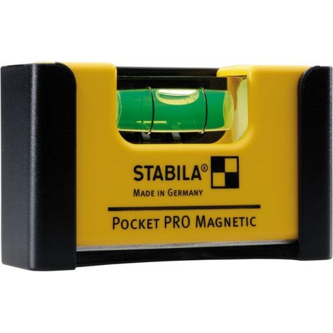 STABILA Wasserwaage Pocket PRO Magnetic, 7 cm, mit Seltenerd-Magnetsystem und Gürtel-Clip - 17953