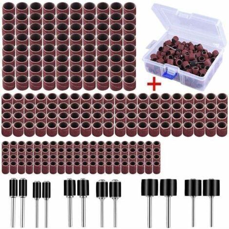 252 Pièces Tambour De Ponçage avec Boîte Gratuite, Comprenant 240 Pièces Bandes de Ponçage et 12 Pièces Tambour Mandrin pour Dremel Outils Rotatifs (1/4)