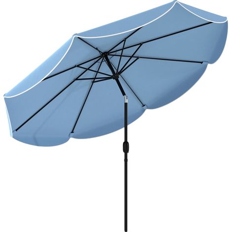 Parasol d'extérieur, toile de 2,7 m, inclinaison réglable, Bleu (1/2)