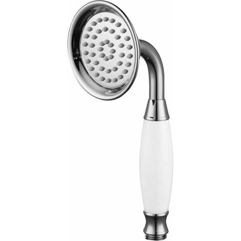 Soffione Doccia Vasca Stile Retrò Abs Cromato Lucido Attacco 1/2 Doccetta 69040 (1/5)