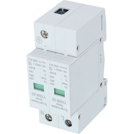 Parafoudre 2P 20kA 230V - Dispositif Antisurtension pour Installation Électrique