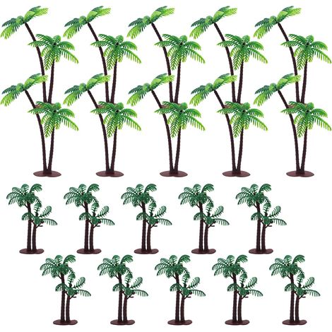 20 Pièces Modèle de Paysage Palmiers Miniatures 14/8.5 cm Palmiers Modèle Cocotier Mini en Plastique Palmier pour DIY Paysage Table de Sable Jardins Miniatures Décoration de Gâteaux (1/5)