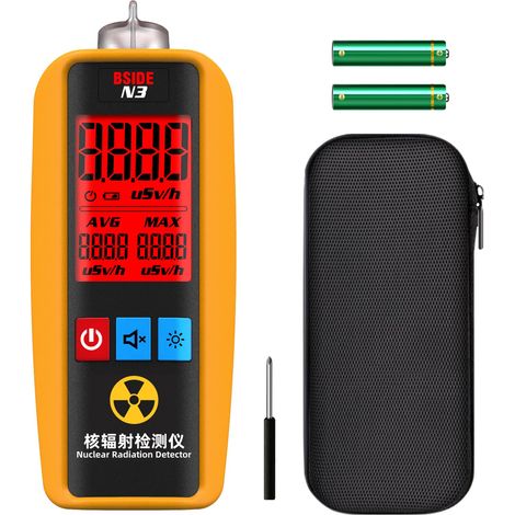 BSIDE N3 Détecteur de Rayonnement Nucléaire Compteur Geiger avec Grand Écran Alarme Commutable Dosimètre Radioactivité Détecteur de Radiation X Bêta Gamma pour Labos Mer Médecine Marble Industrie (1/5)