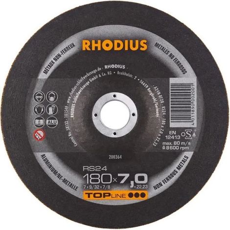 Disco da molatura Rhodius rs 24 180 mm alluminio alta prestazione