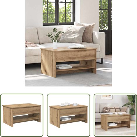 Wohnzimmer Tisch - Couchtisch Artisan-Eiche 80 x 50,5 x 41,5 cm Holzwerkstoff (1/5)