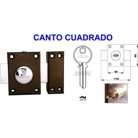 AVL CERROJO 8101-60 CANTO CUADRADO CON REDONDO 50 MM LLAVE RUEDA