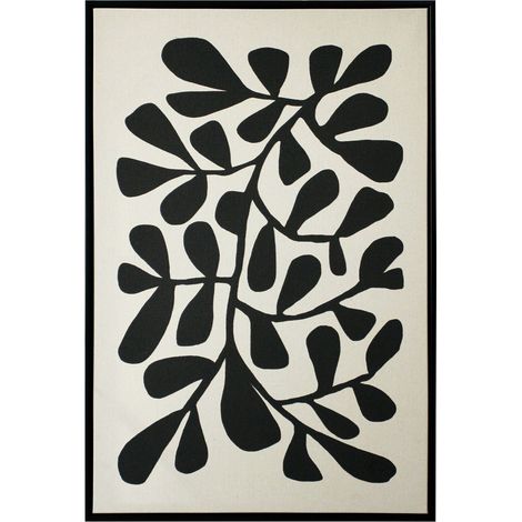 Lienzo de lino enmarcado con impresiones abstractas en 3D de color negro 72x50