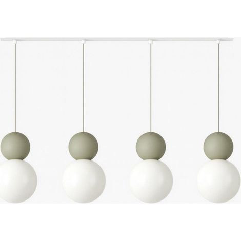 Lampadario moderno top light cottage 1228 s4 r g9 led vetro metallo, colore verde