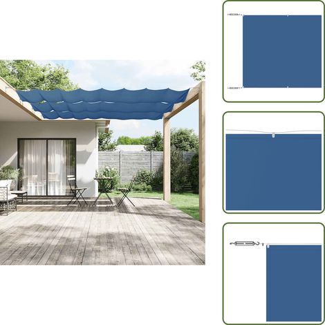 Auvent vertical Bleu 100x1200 cm Tissu oxford - Parasol - Écrans De Balcon - Voile D'ombrage - Intimité Balcon - Protection Solaire