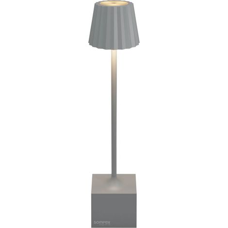 Luminaire extérieur Sompex Dennis aluminium gris Ø 5,5 cm lumière chaude IP54 compatible variateur 140 lm réf. 78643 (1/3)