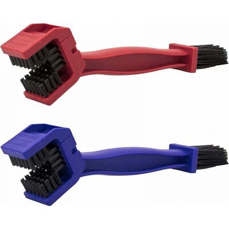 Nettoyer Velo,Brosse De Nettoyage pour Outil De Nettoyage De Moto Nettoyeur De Chaine De Vélo Nettoyage VTT Kit Nettoyage Velo (RougeBleu) (1/5)