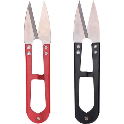 Lot de 2 ciseaux, acier carbone, lame affûtée, ressort automatique, poignée ergonomique, pour bonsaï, couture, jardinage (1/5)