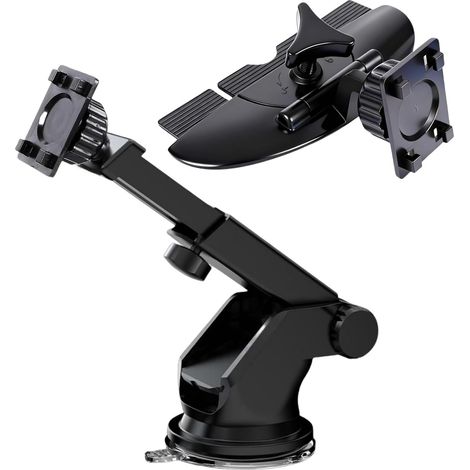 Support Écran (2Pcs), Support CD et Ventouse pour Voiture, pour Écran Android Auto avec Adaptateur Universel 17mm pour Pare-brise et Tableau de Bord (1/5)