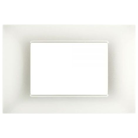 Mapam Placca perla 3 posti tecnopolimero compatibile Vimar Plana - GEM-P6003-PE