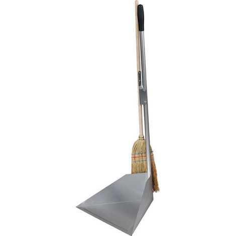 Balayette compacte en acier galvanisé – Manche en aluminium – Balai en paille de riz pour espaces extérieurs – Flora (1/3)