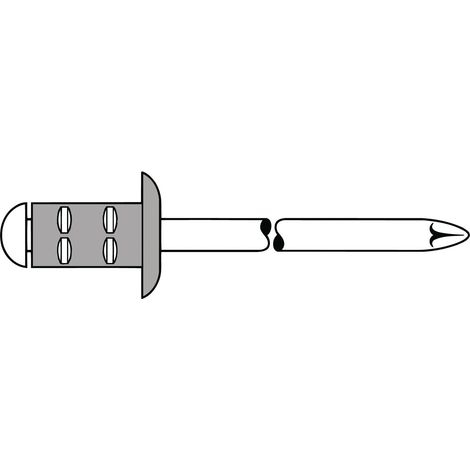 Chiodo a rivetto PolyGrip® lunghezza 4,8x10,0mm in alluminio/acciaio inossidabile, confezione da 50 pezzi