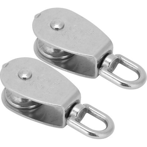Poulie Simple en Acier Inoxydable - 2 Pièces pour Remorquage et Levage de Câbles (1/5)