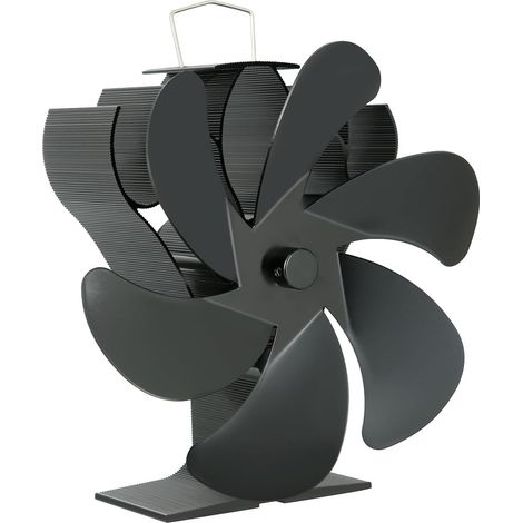 Ventilatore per stufa a legna Ej.Life a 6 pale, ventilatore per camino alimentato a calore con termometro, funzionamento silenzioso, ecologico per legna/camino/gas/ceppi di stufe (1/5)