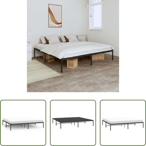 vidaXL Schrankbett - Bettgestell Metall Schwarz 180x200 cm (1/5)