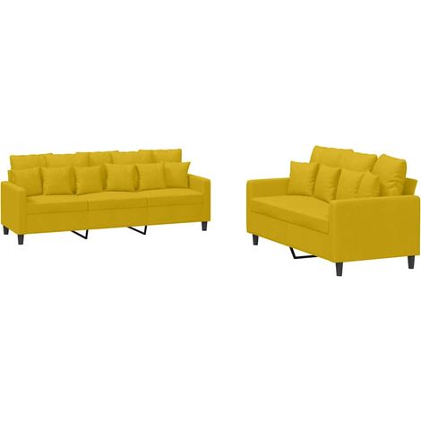 Maison Exclusive - Set di Divani 2 pz con Cuscini giallo in Velluto