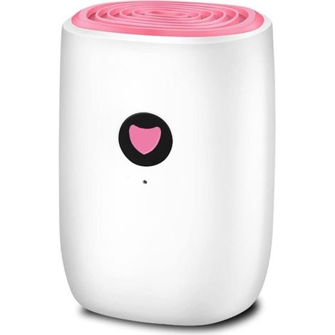 Petit déshumidificateur domestique, mini déshumidificateur portable, sécheur d'air à absorption d'humidité électrique, déshumidificateur d'air, arrêt automatique, indicateur LED (rose) (1/4)