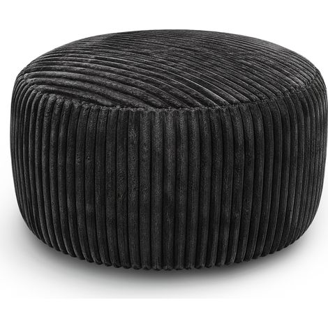 Großer Bean Bag Chair 4FT, schwarzer Loungesessel mit Memory Foam-Füllung, 100 x 100 x 50 cm (1/4)