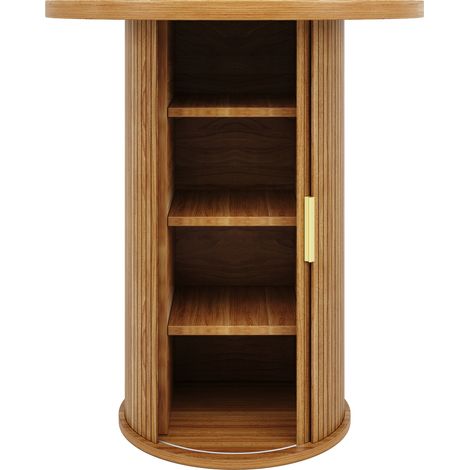 Mesa de bar redonda con compartimento de almacenaje 60 x 60 x 91,6 cm MDF y metal MODENUIT (1/5)